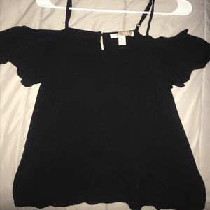 Off-the-Shoulder Black Blouse